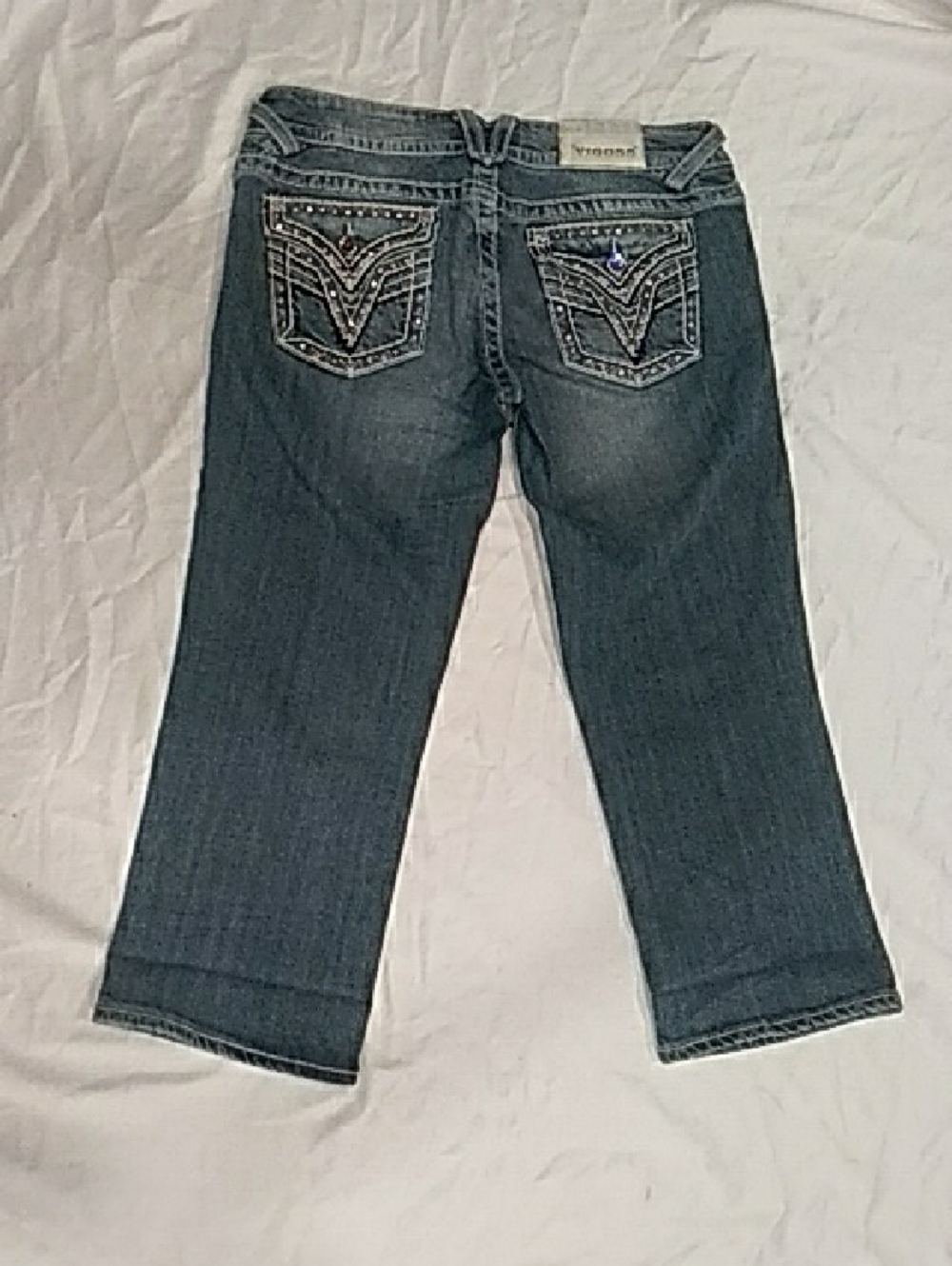 Vigoss Indigo Bootcut Jeans with Embellished Back Pockets